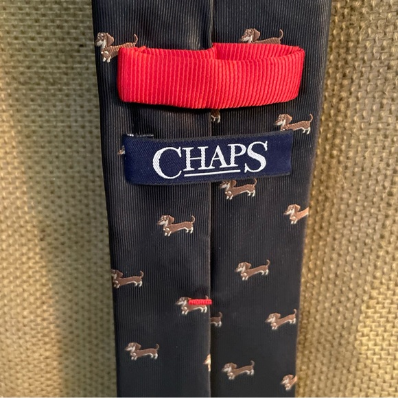 CHAPS Men’s Necktie with Dachshund  for Pet Lovers - Picture 4 of 7